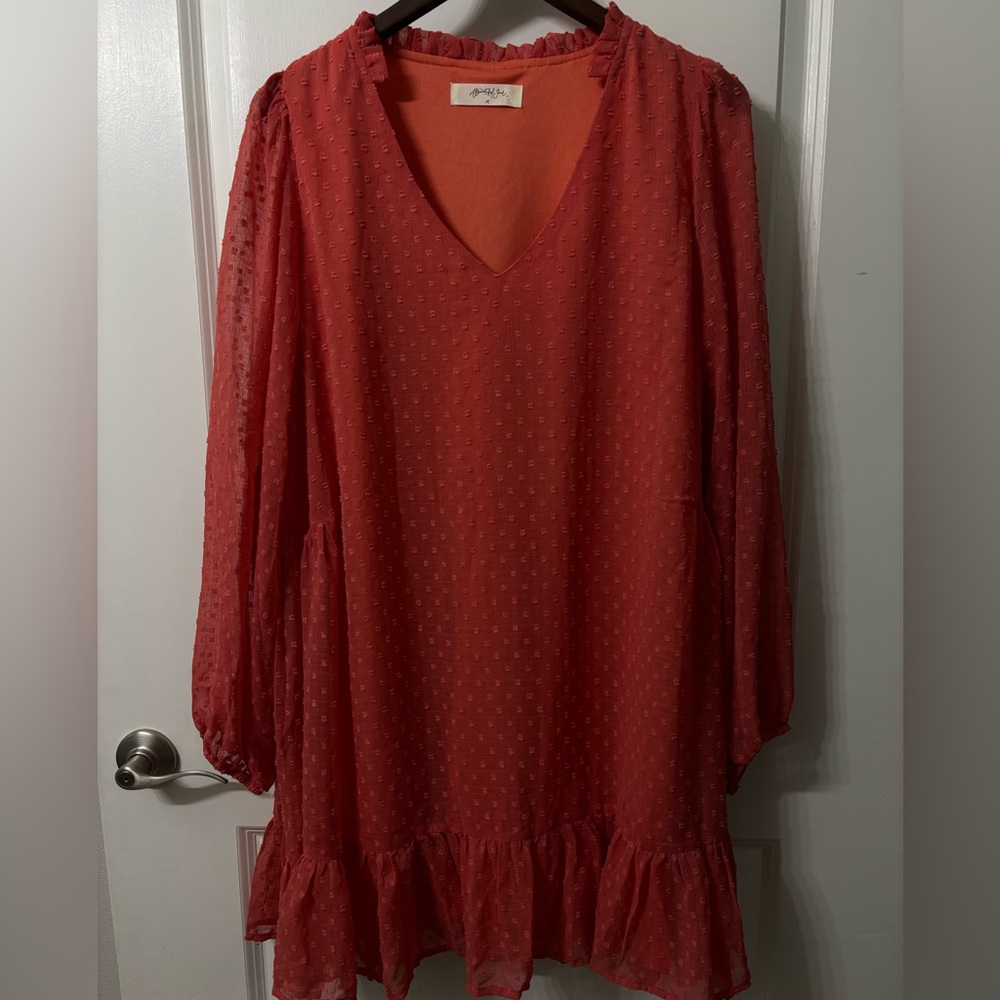 A Beautiful Soul Swiss Dot Ruffle Hem Dress size 14-16